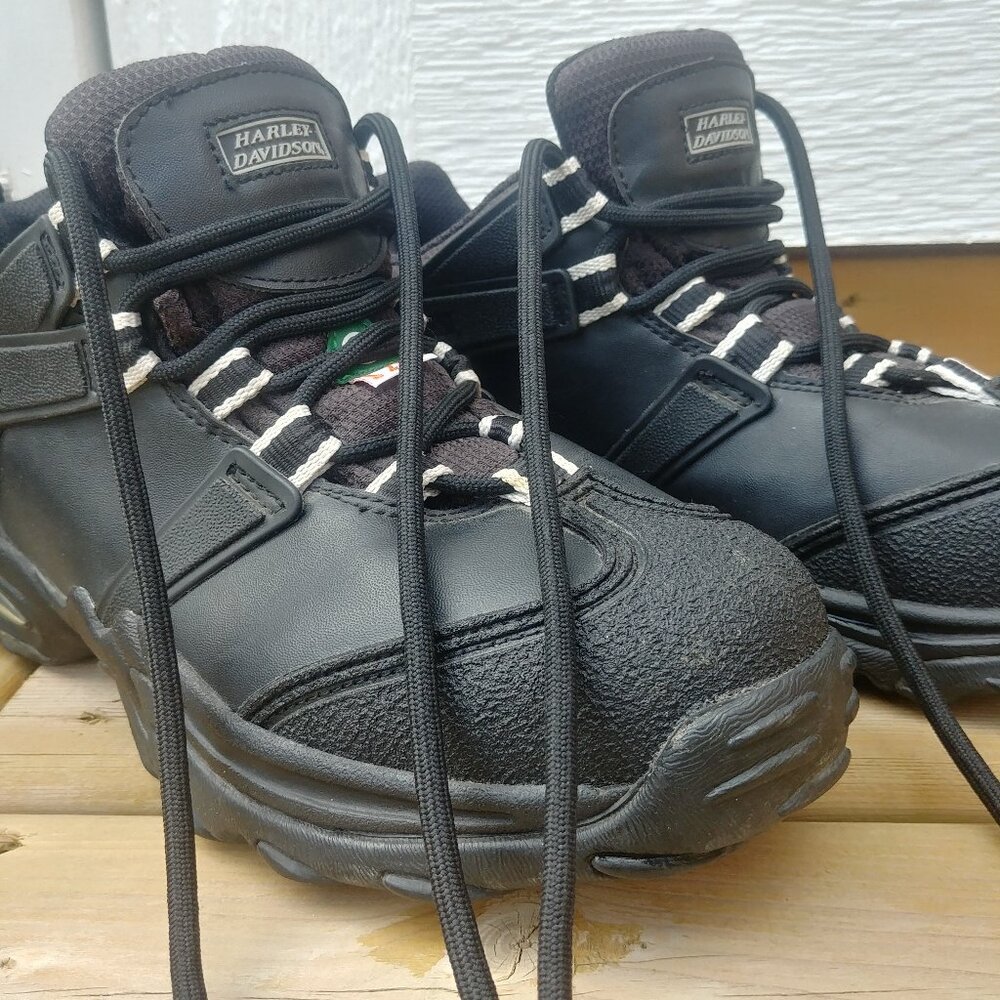 Harley Davidson Womens Size 8 Wide Black CSA Steel Toe Work Shoes Boots